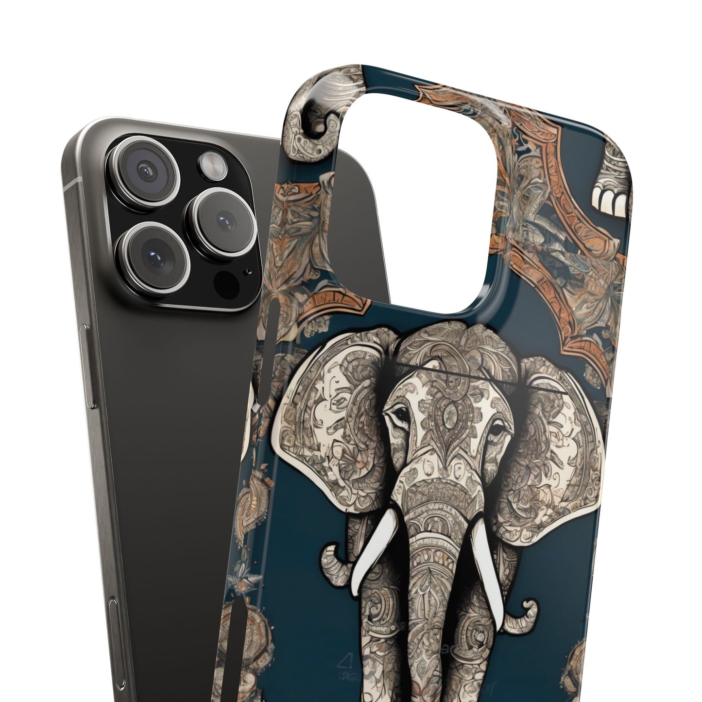 Majestic Elephant Mandala Pattern Art Slim Phone Case | Artloom Gallery