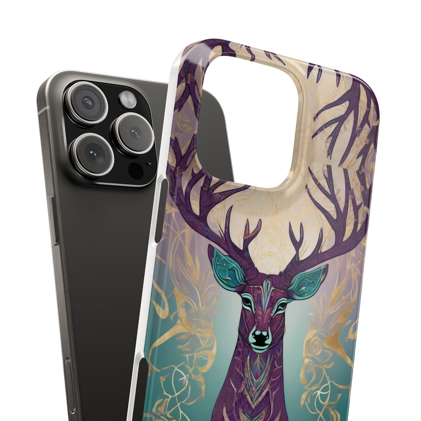 Gond Tribal Art Deer in Forest Slim Phone Case | Artloom Gallery