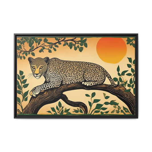 Cheetah in the Trees – Wooden Frame Canvas Print | Artloom Gallery