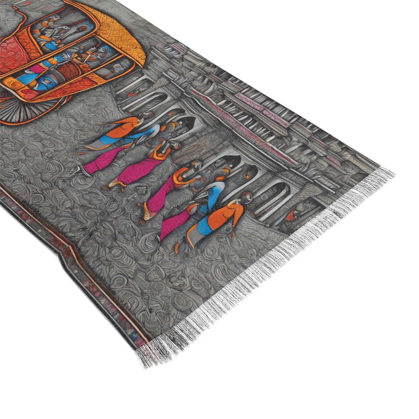 Old Town Charm - Artistic Print – Light Scarf (27x71 in) | Artloom Gallery