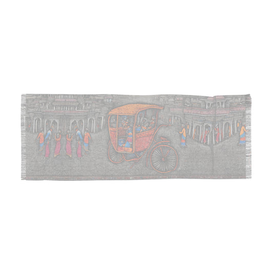 Old Town Charm - Artistic Print – Light Scarf (27x71 in) | Artloom Gallery