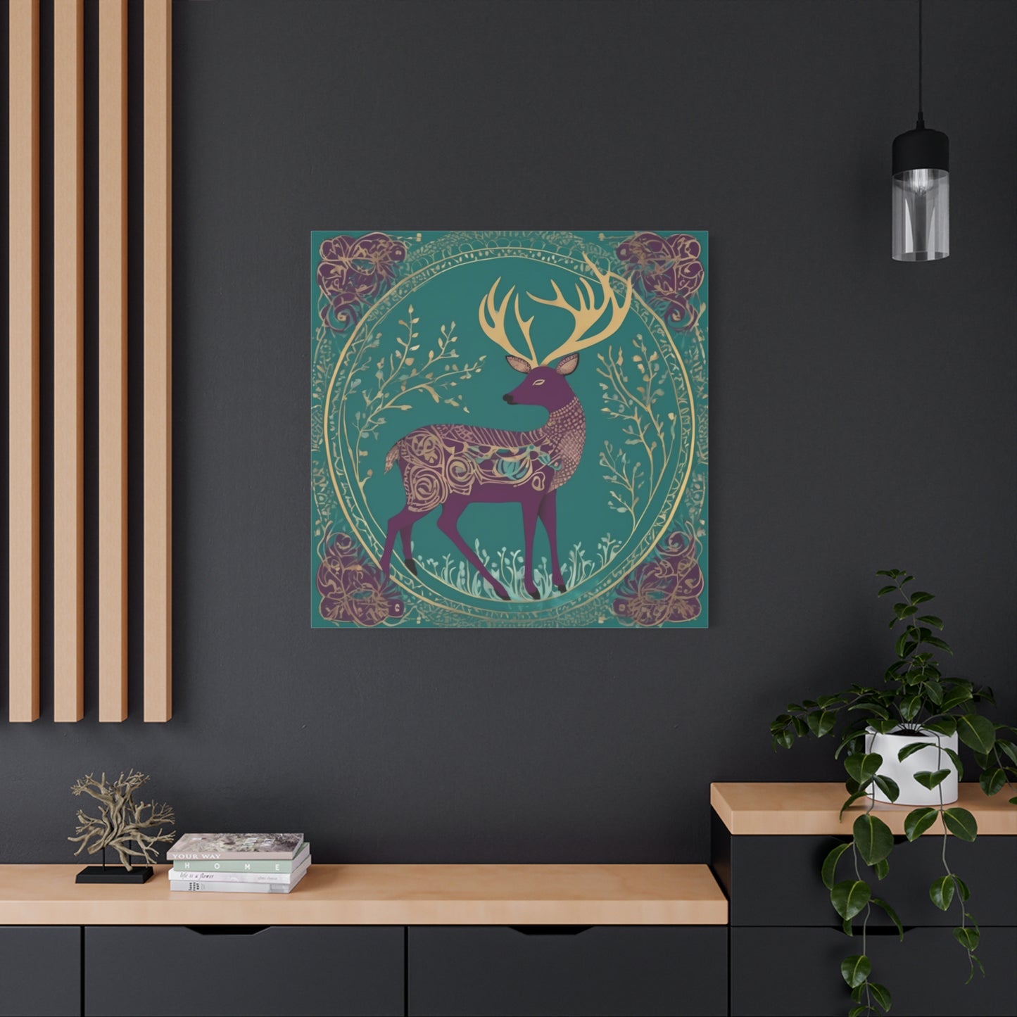 Gond Tribal Folk Art Deer Canvas Print | Artloom Gallery