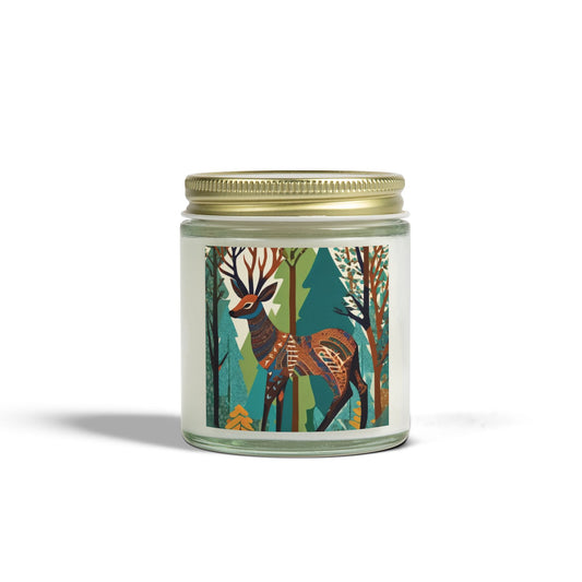 Serene Deer - Gond Tribal Art Scented Candle (4oz, 9oz) | Artloom Gallery