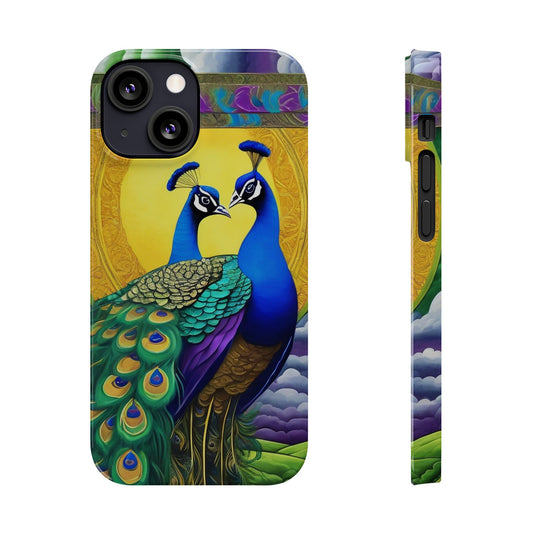 Beautiful Peacocks Slim Phone Case | Artloom Gallery