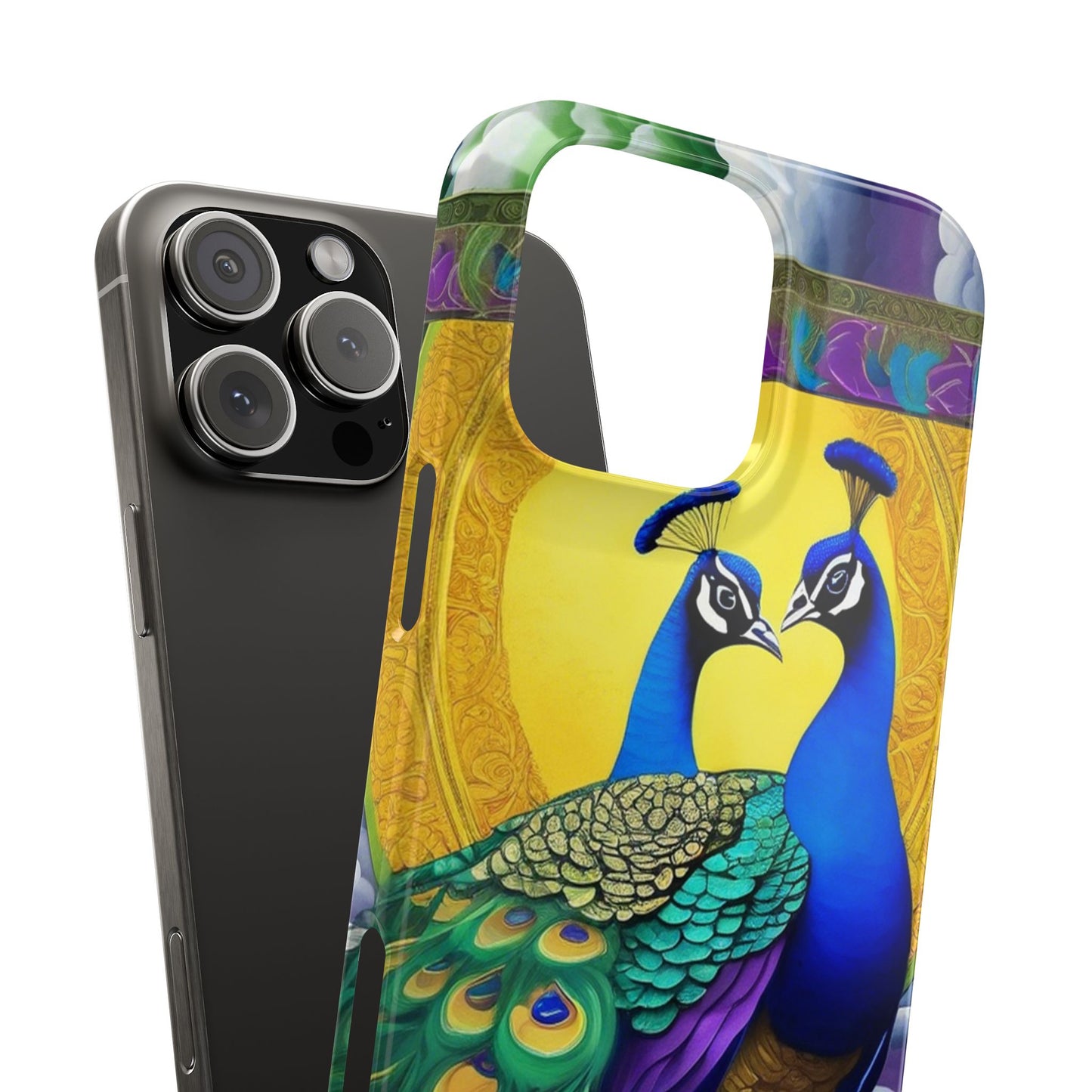 Beautiful Peacocks Slim Phone Case | Artloom Gallery