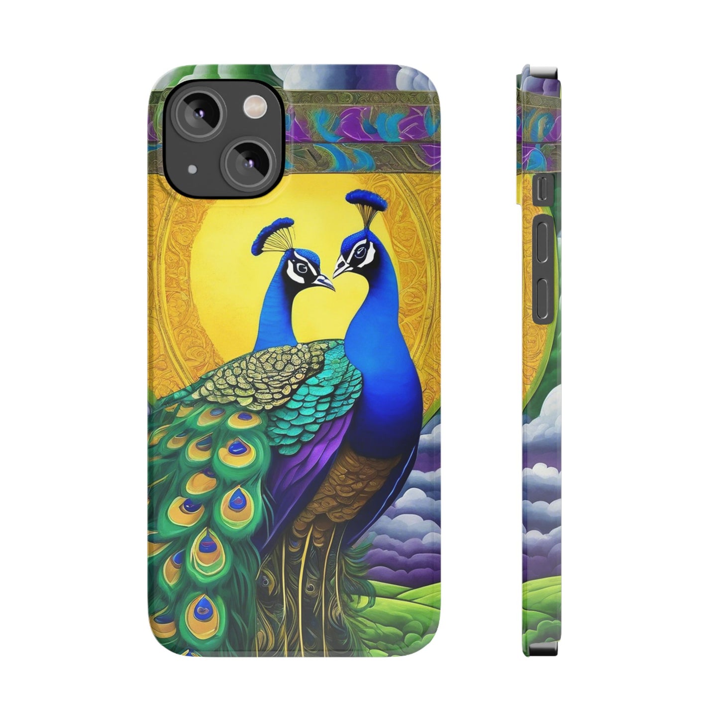 Beautiful Peacocks Slim Phone Case | Artloom Gallery