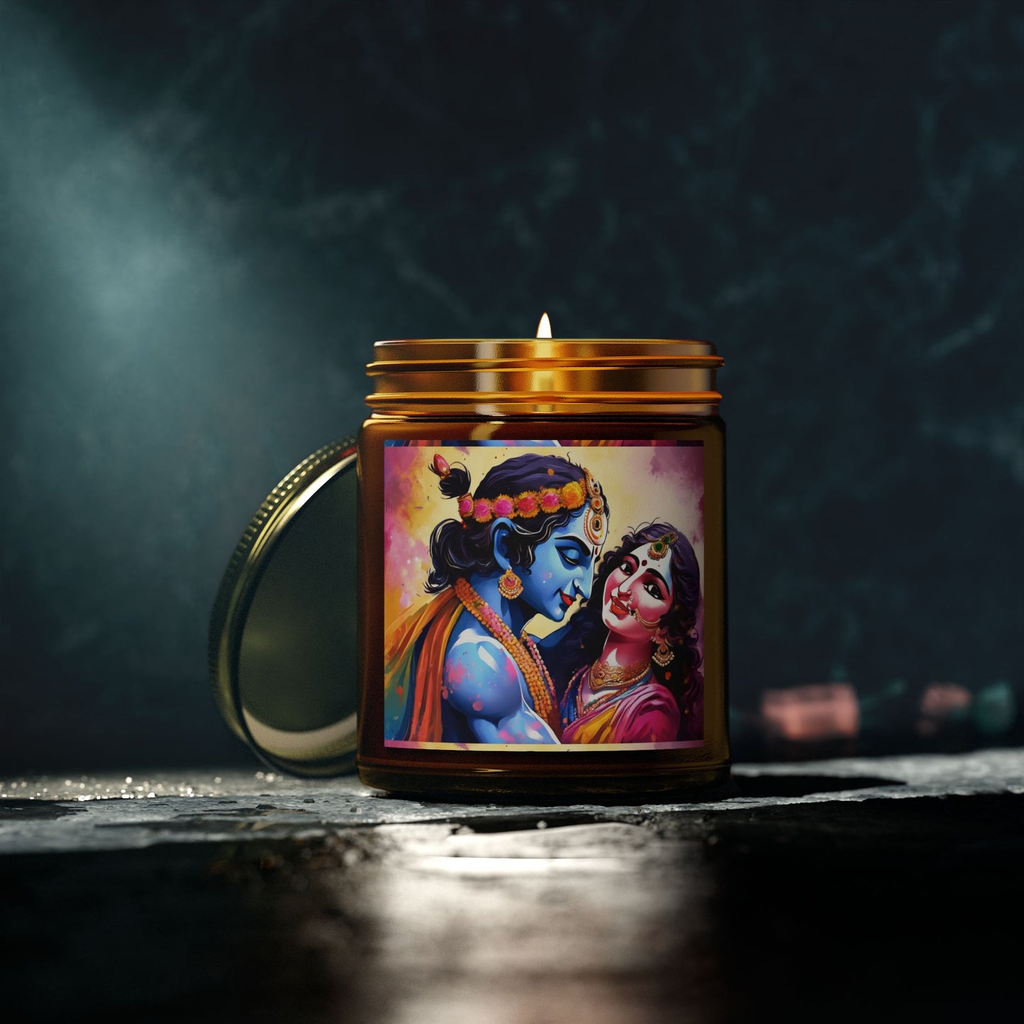 Radha Krishna Scented Candle (4oz, 9oz) | Artloom Gallery