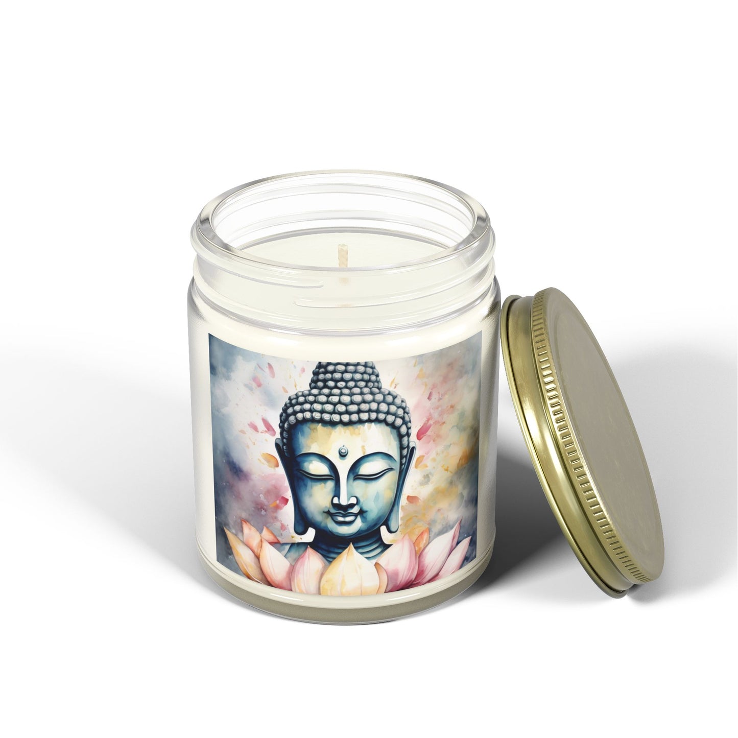 Serene Buddha in Water Color Scented Candle (4oz, 9oz) | Artloom Gallery