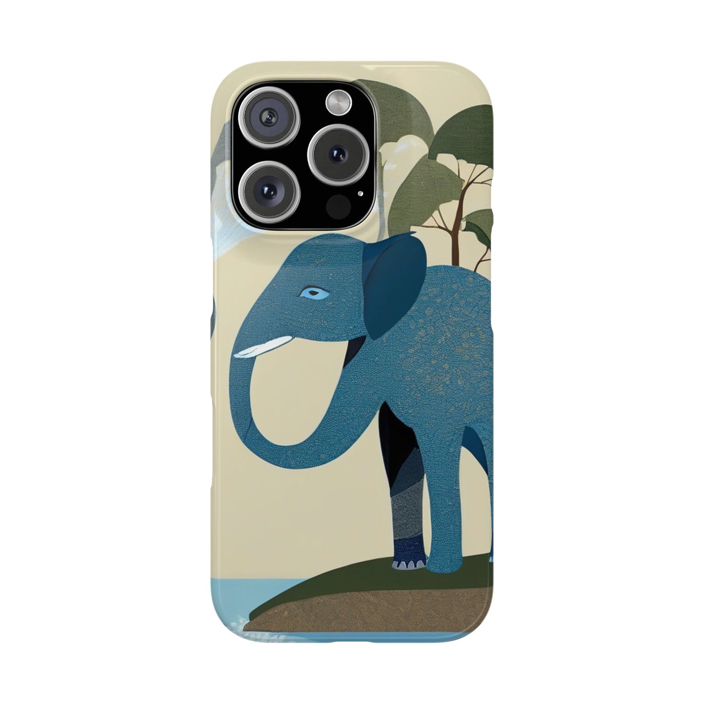 Playful Elephant Art Slim Phone Case | Artloom Gallery