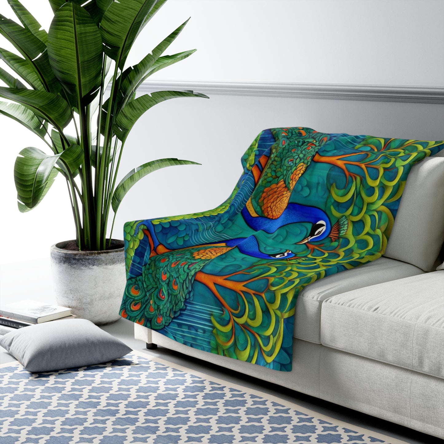 Rhythm of the Monsoon Sherpa Blanket | Artloom Gallery