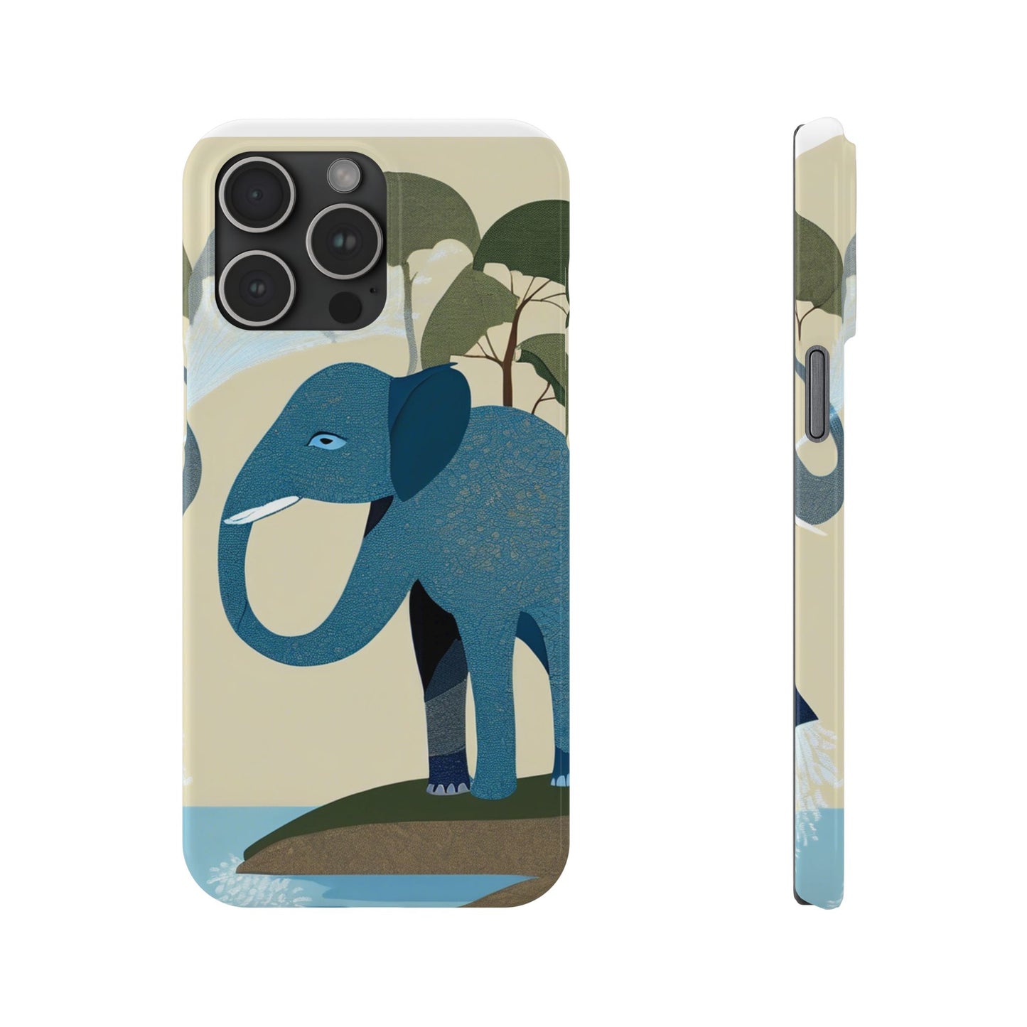 Playful Elephant Art Slim Phone Case | Artloom Gallery