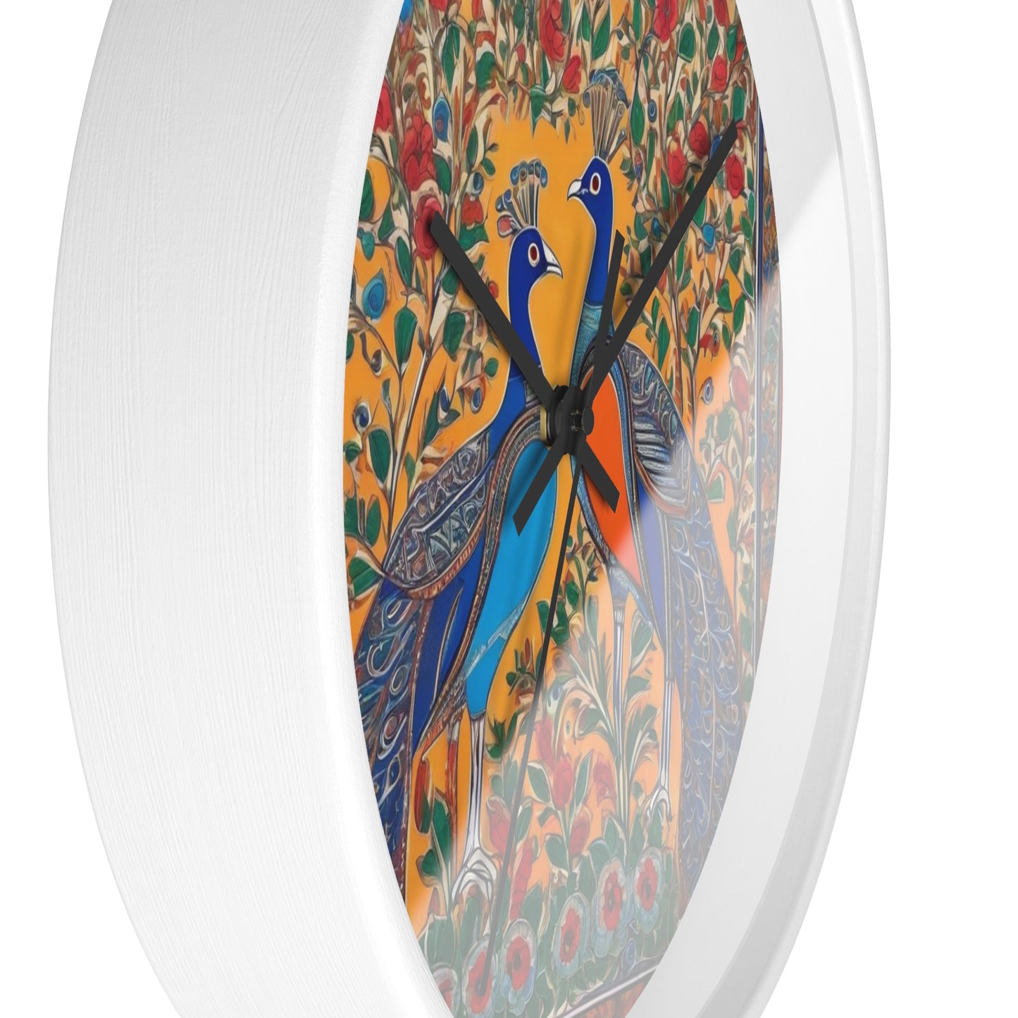 Auspicious Peacocks – Boho Wall Clock | Artloom Gallery
