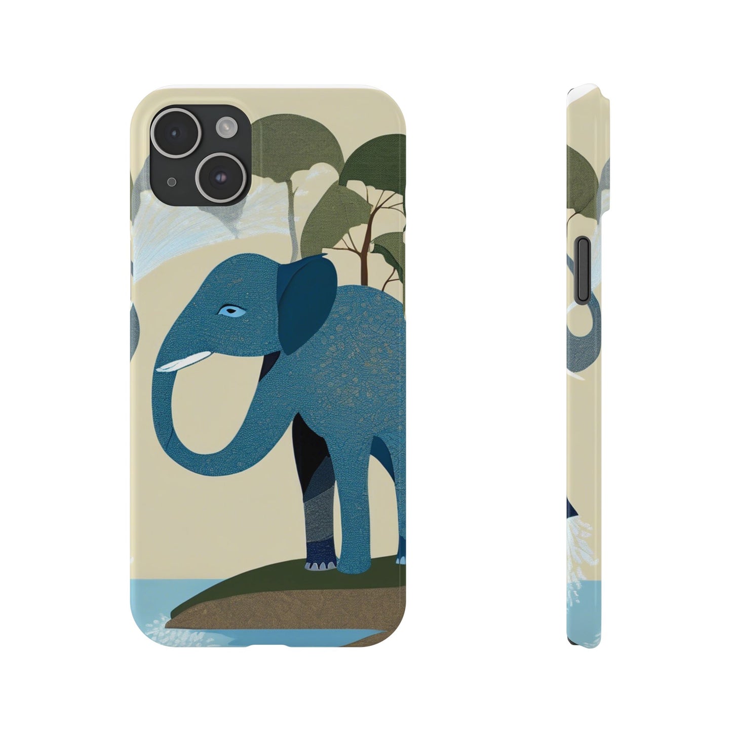 Playful Elephant Art Slim Phone Case | Artloom Gallery