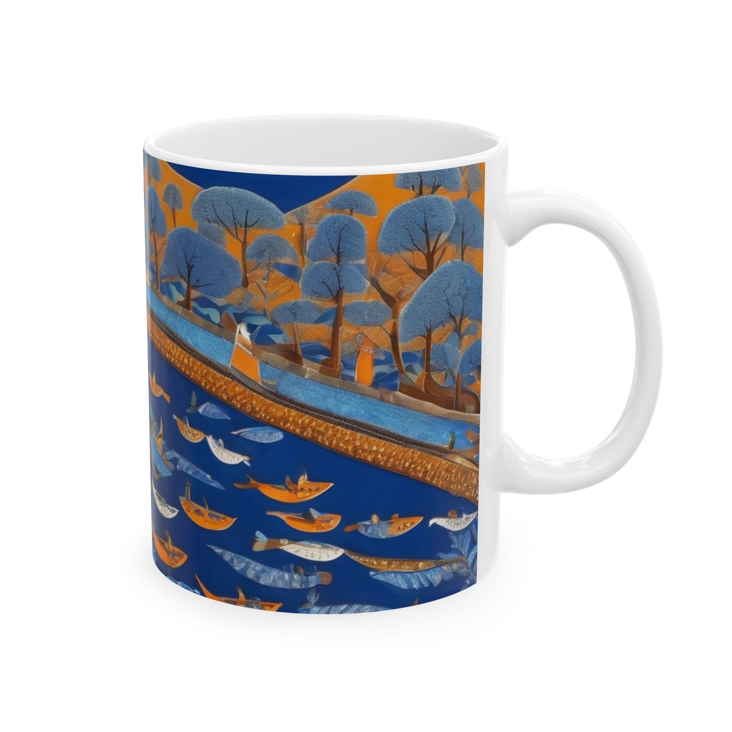 Gond Art – River Journey | Ceramic Mug | Artloom Gallery