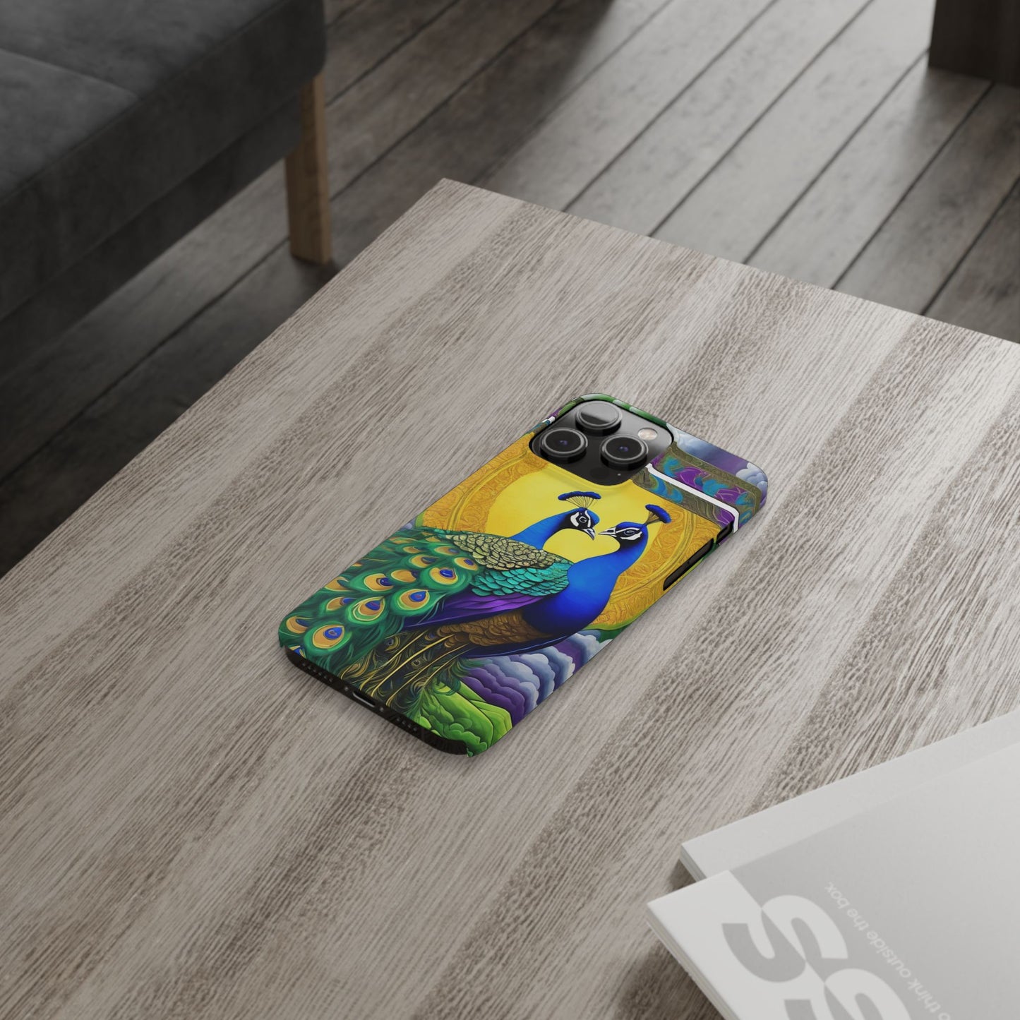 Beautiful Peacocks Slim Phone Case | Artloom Gallery