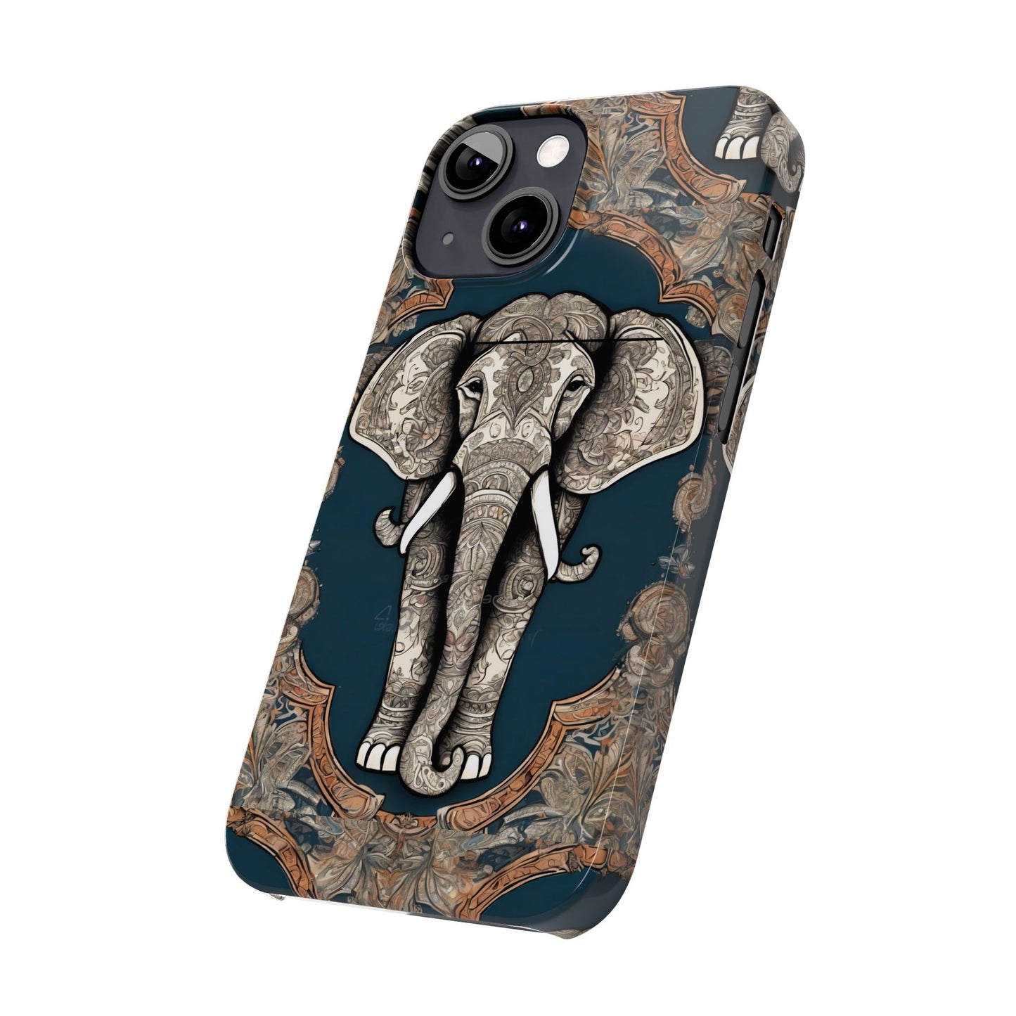 Majestic Elephant Mandala Pattern Art Slim Phone Case | Artloom Gallery