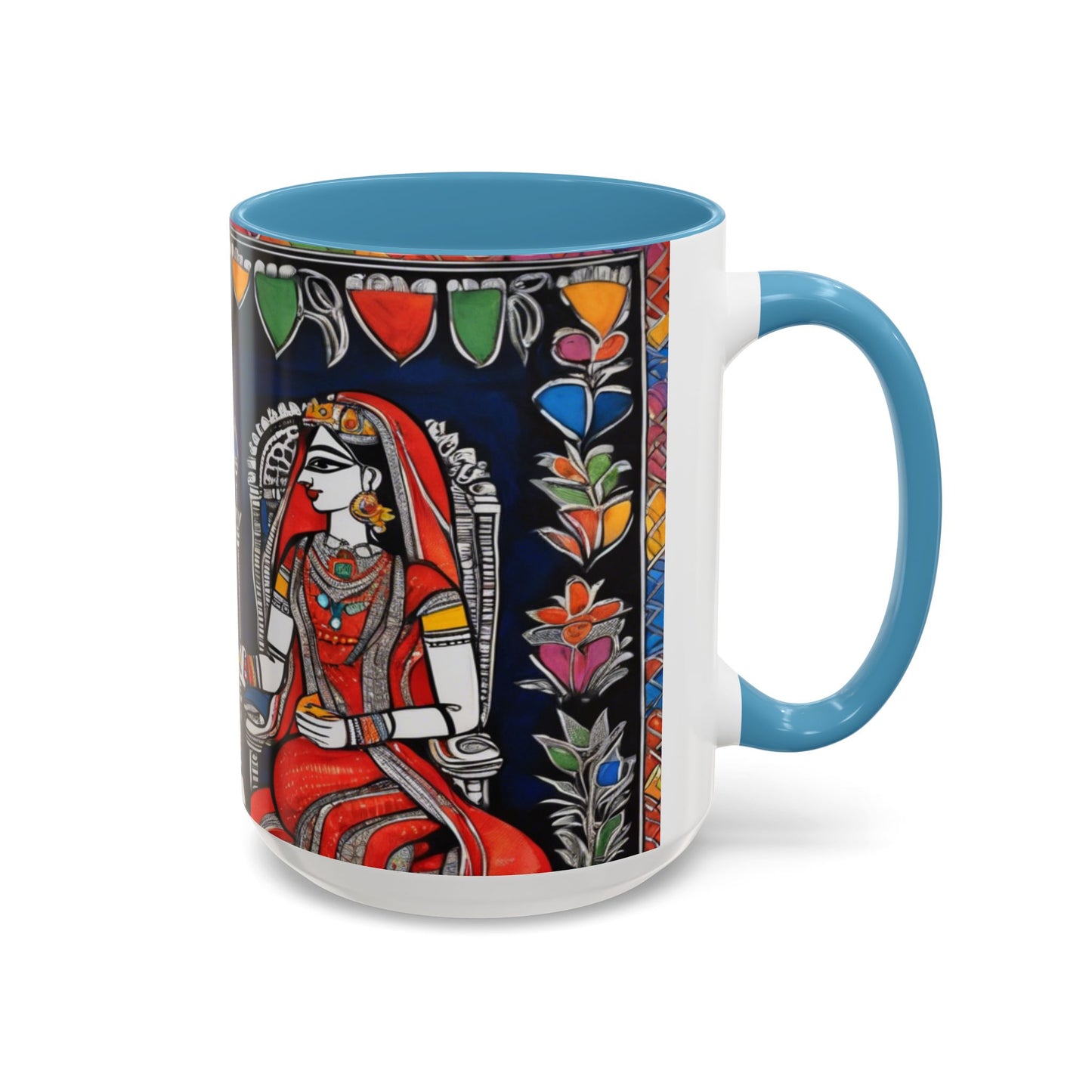 Artistic Madhubani Indian Art – Ceramic Coffee Mug (11oz/15oz) | Artloom Gallery