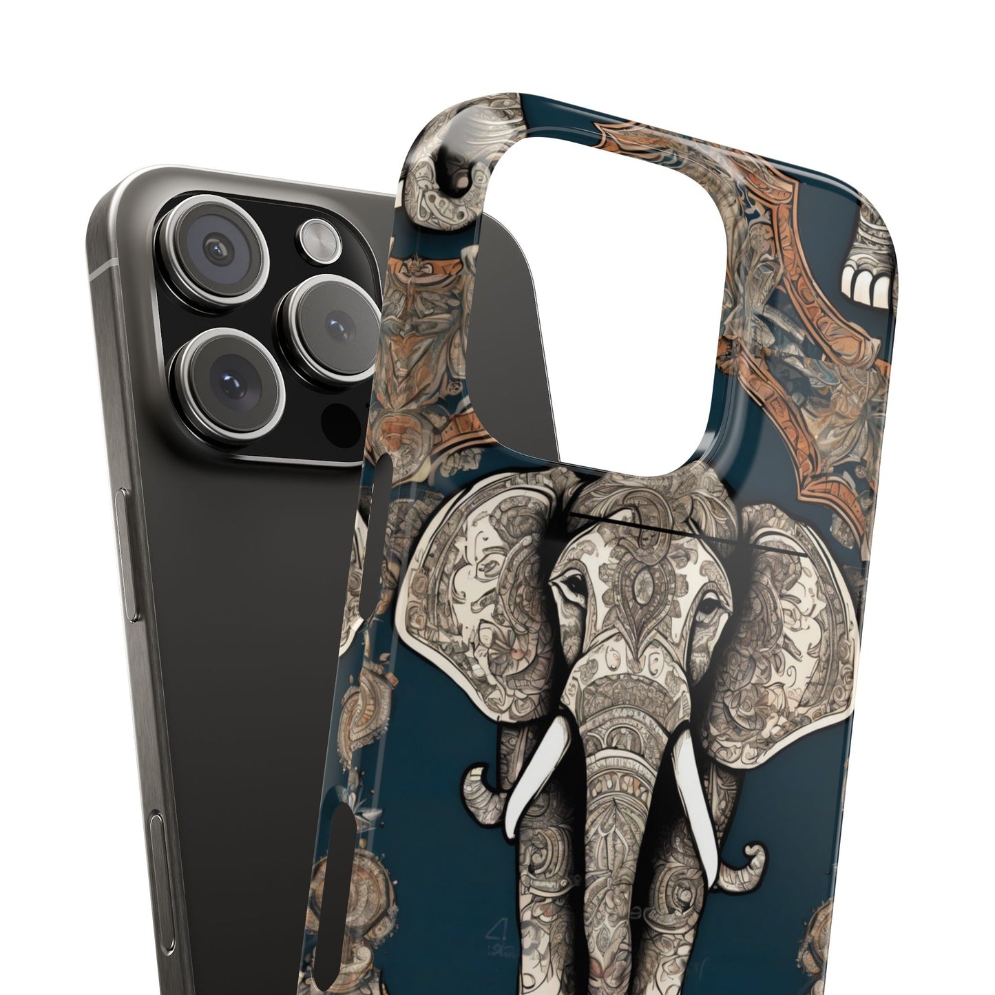 Majestic Elephant Mandala Pattern Art Slim Phone Case | Artloom Gallery