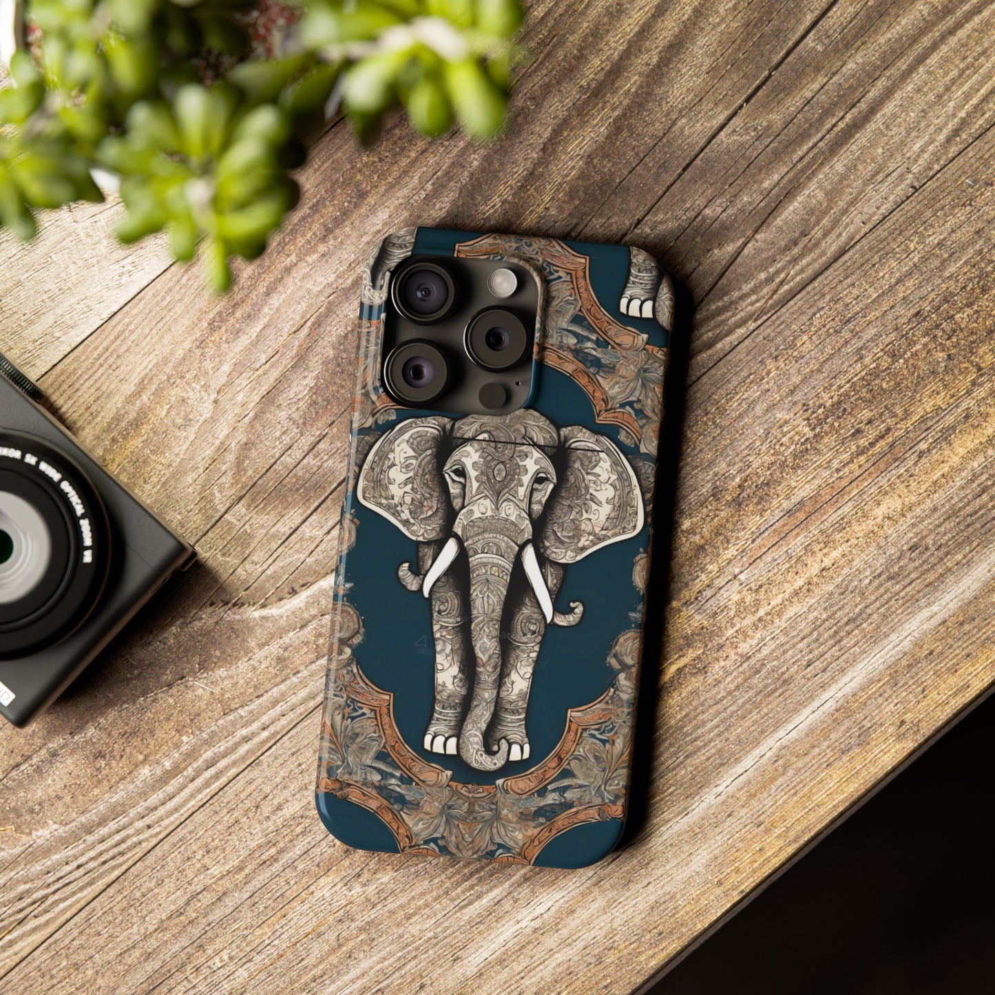 Majestic Elephant Mandala Pattern Art Slim Phone Case | Artloom Gallery
