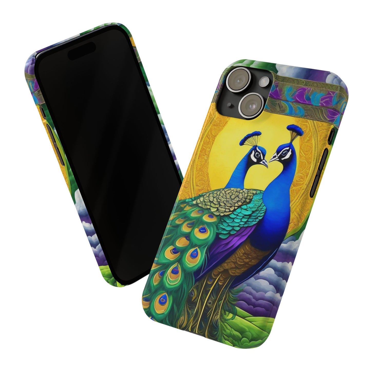 Beautiful Peacocks Slim Phone Case | Artloom Gallery