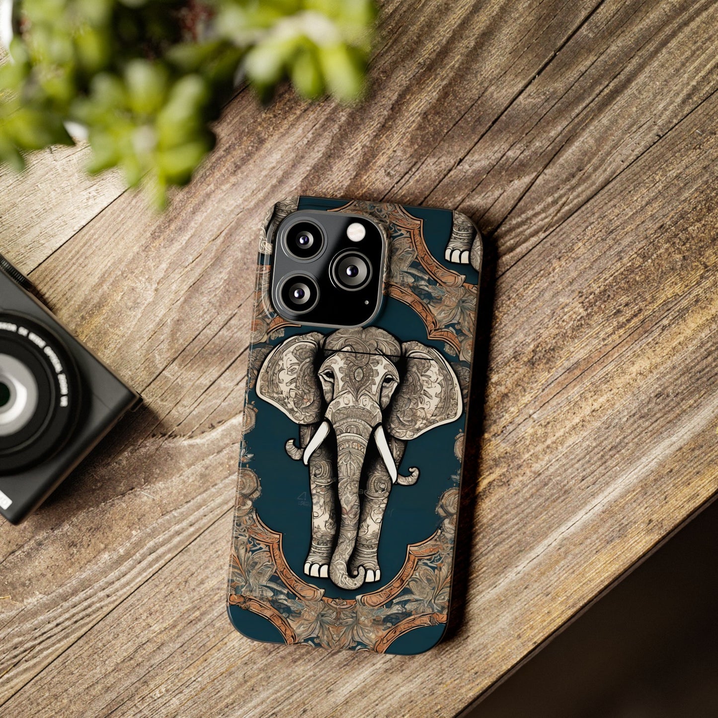 Majestic Elephant Mandala Pattern Art Slim Phone Case | Artloom Gallery