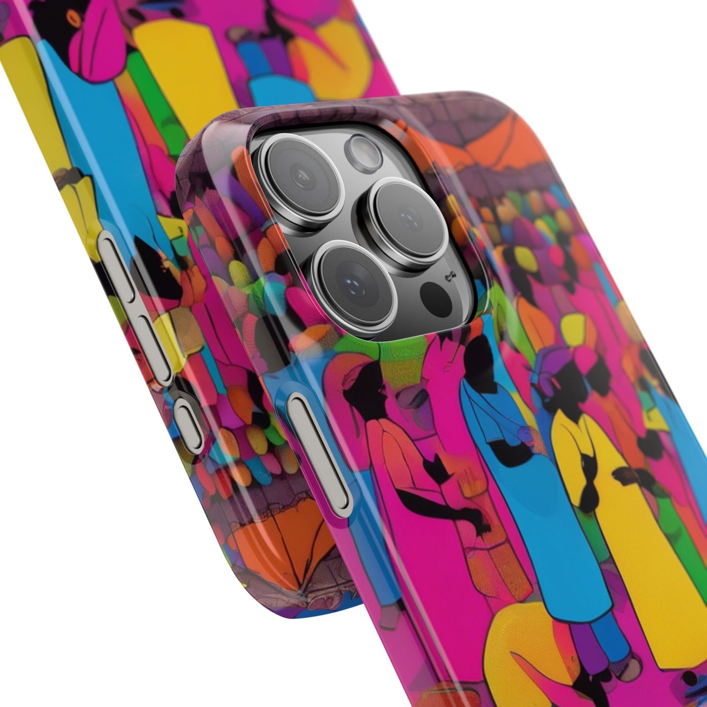 Festive Colors at the Bazaar – Bold and Vibrant Art Slim Phone Case | Artloom Gallery