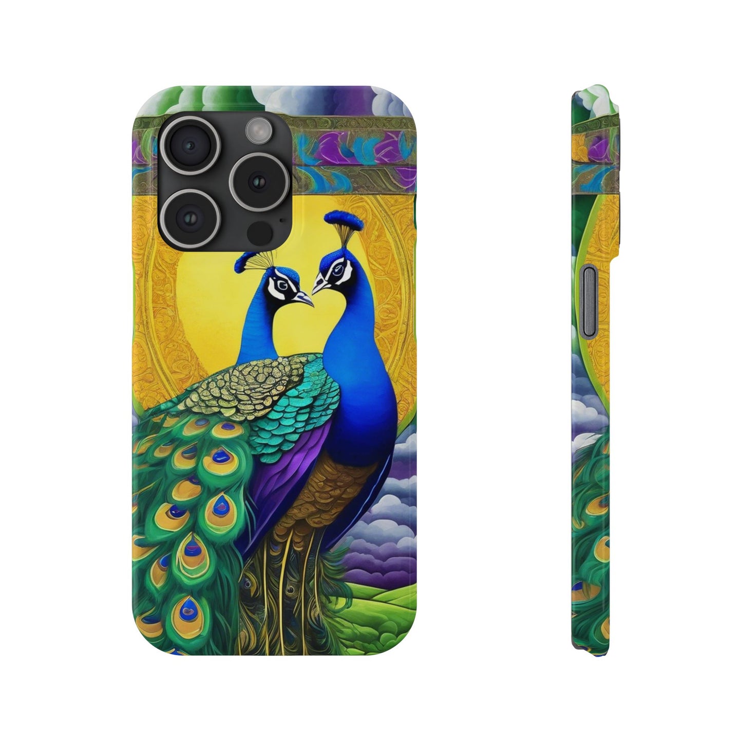 Beautiful Peacocks Slim Phone Case | Artloom Gallery