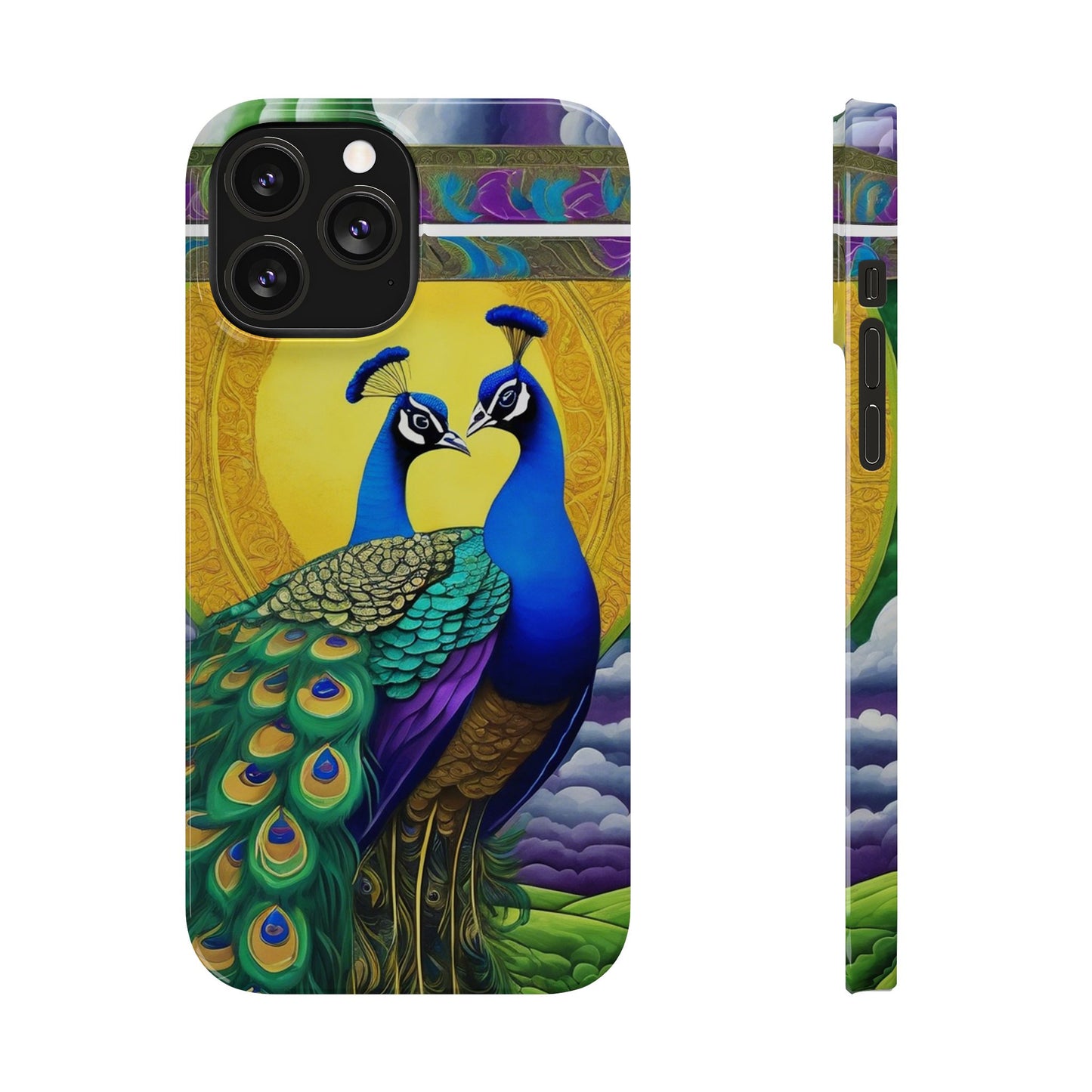 Beautiful Peacocks Slim Phone Case | Artloom Gallery