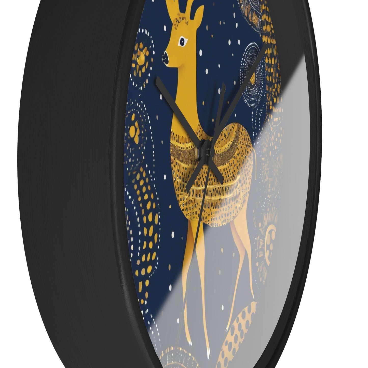 Majestic Deer – Gond Tribal Wall Clock | Artloom Gallery