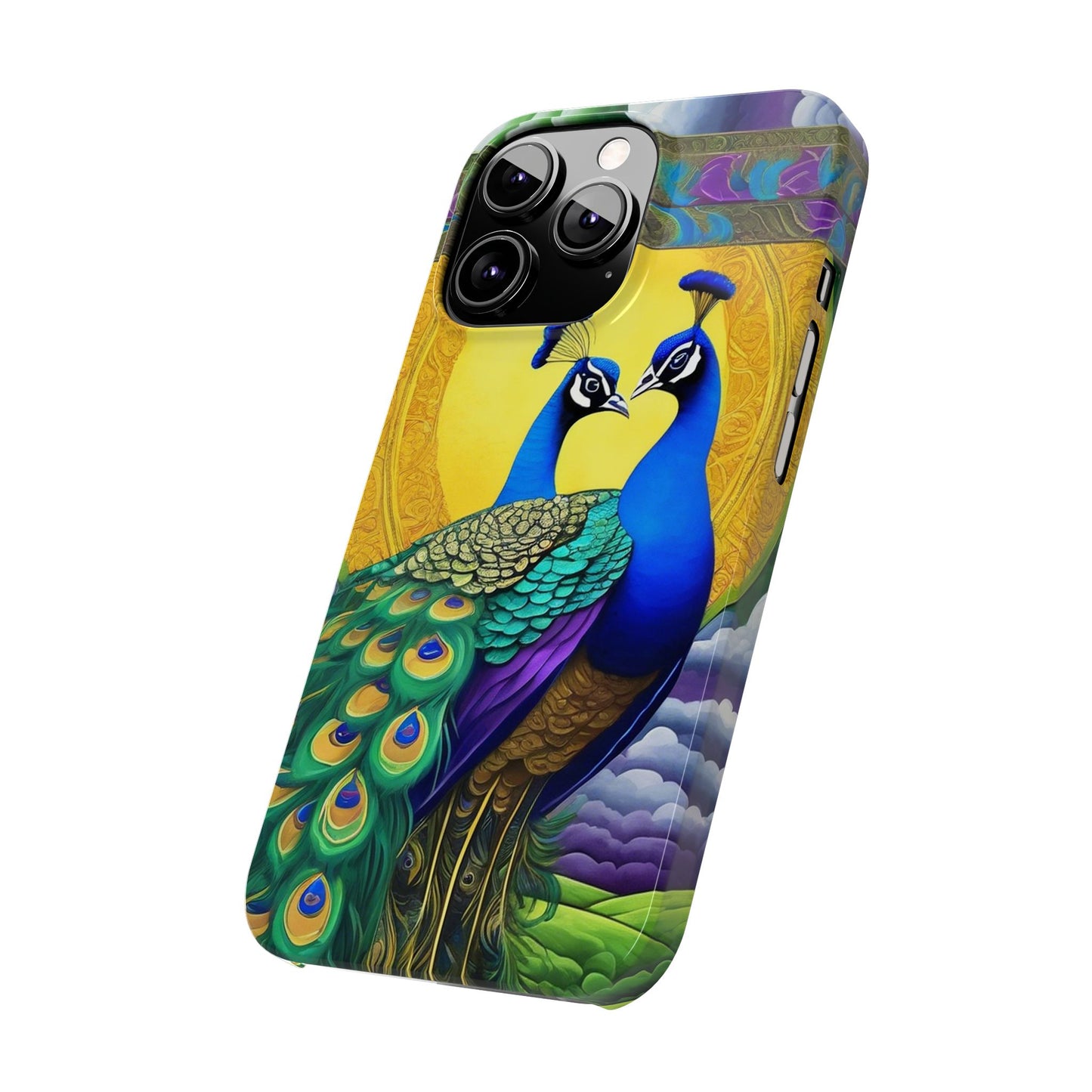 Beautiful Peacocks Slim Phone Case | Artloom Gallery
