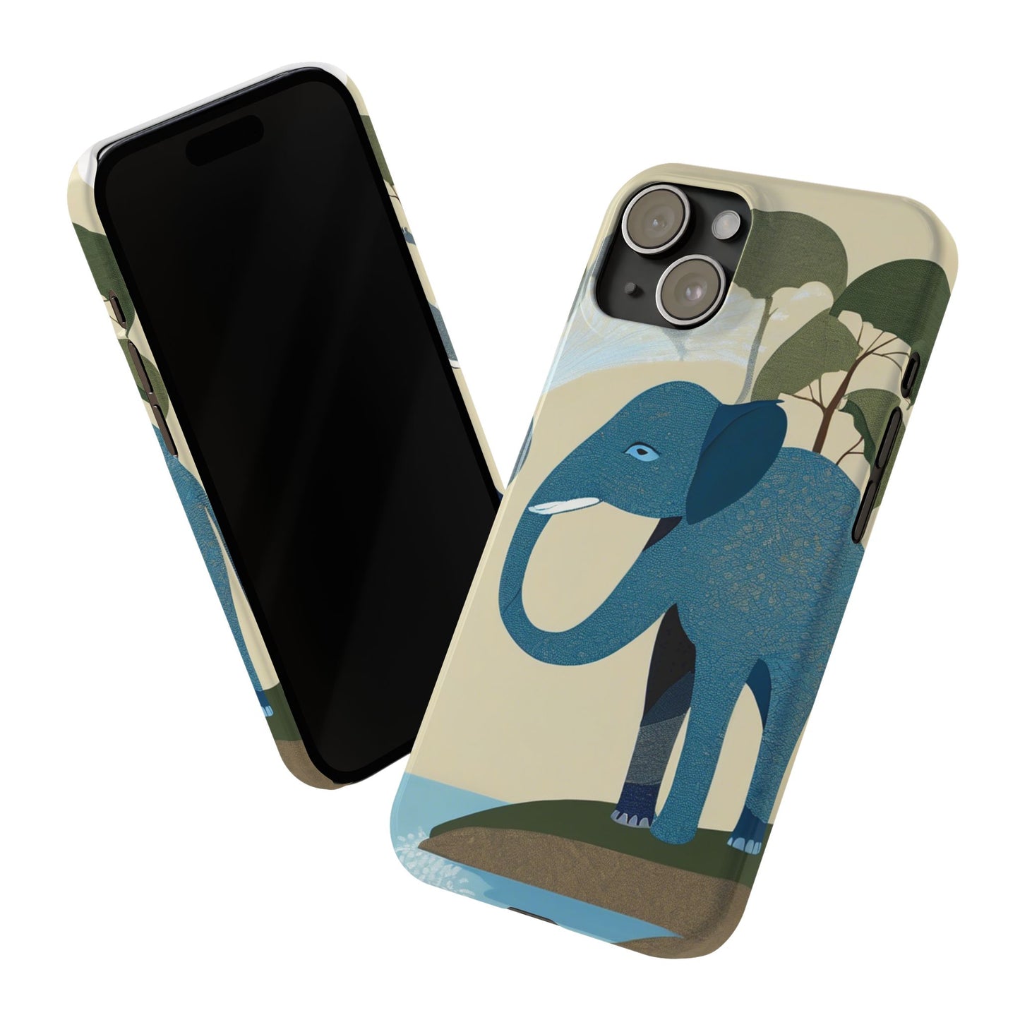 Playful Elephant Art Slim Phone Case | Artloom Gallery