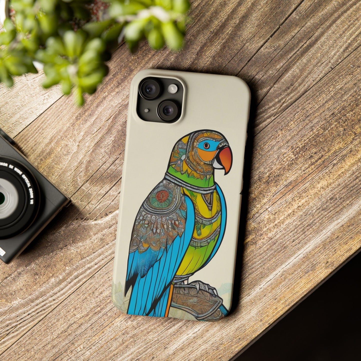 Artistic Parrot Mandala Art Slim Phone Case | Artloom Gallery