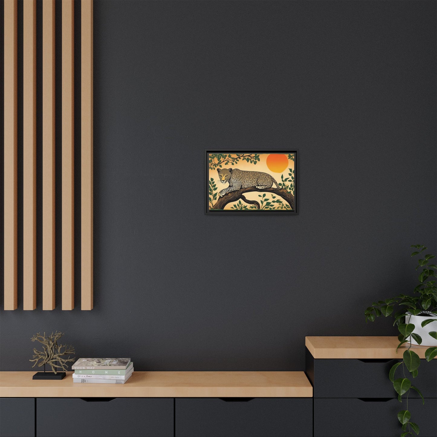 Cheetah in the Trees – Wooden Frame Canvas Print | Artloom Gallery
