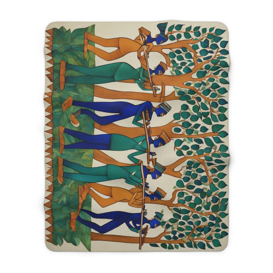Village Musicians Cozy Sherpa Blanket | Artloom Gallery
