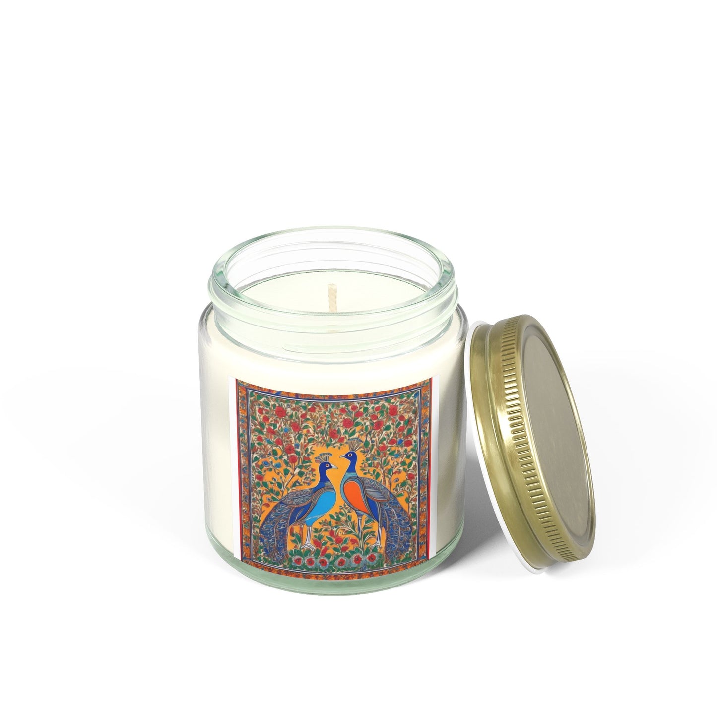 Auspicious Peacocks Scented Candle (4oz, 9oz) | Artloom Gallery