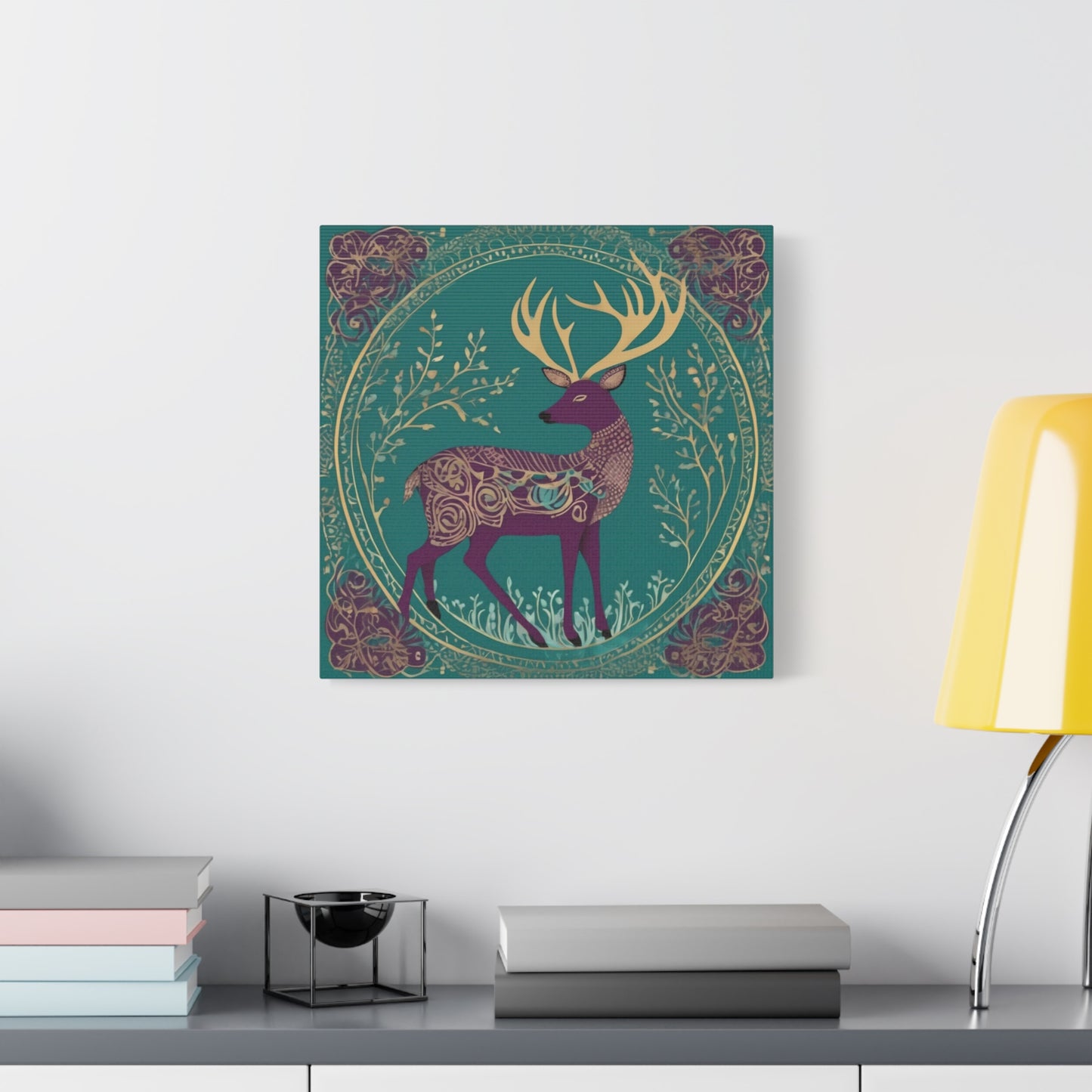Gond Tribal Folk Art Deer Canvas Print | Artloom Gallery