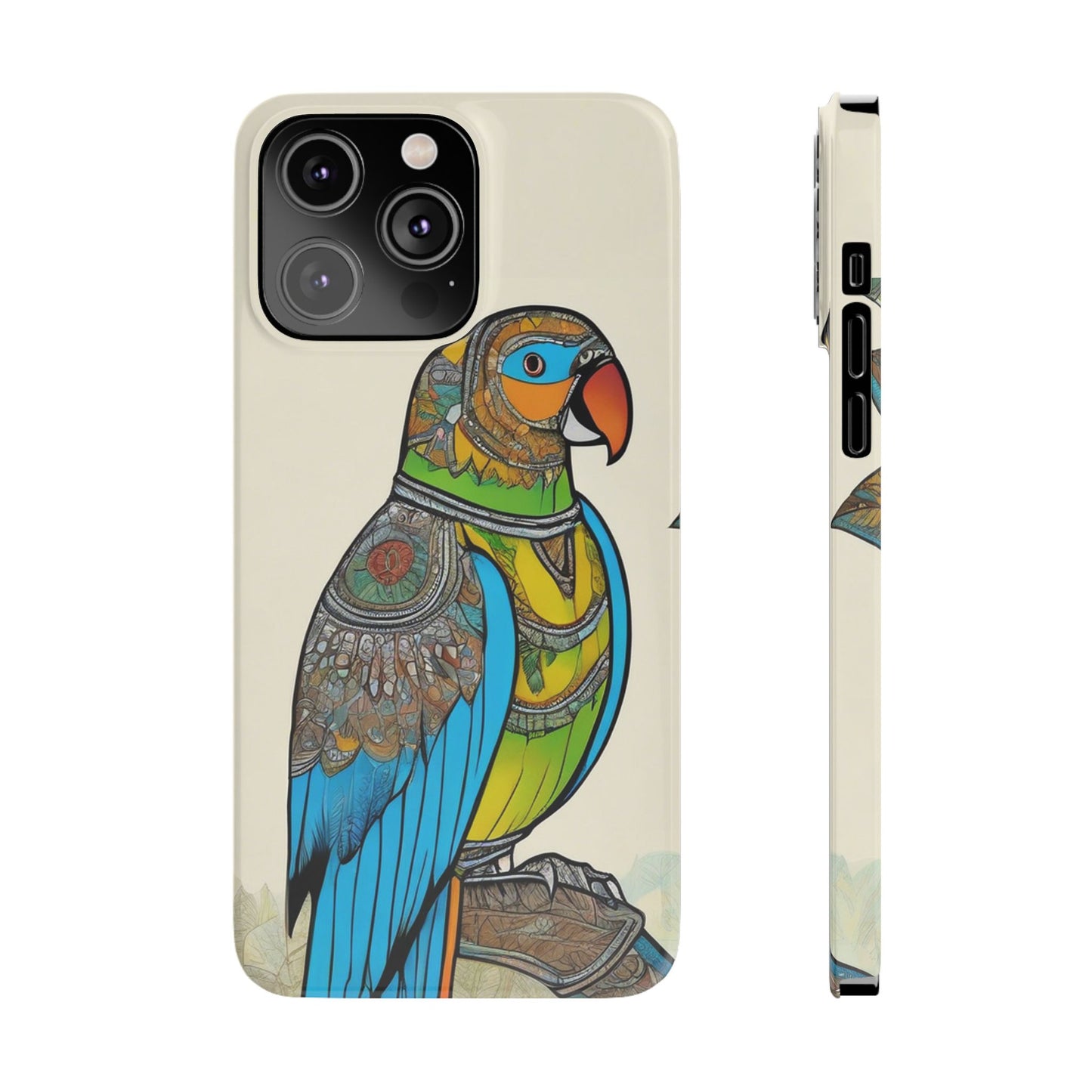 Artistic Parrot Mandala Art Slim Phone Case | Artloom Gallery