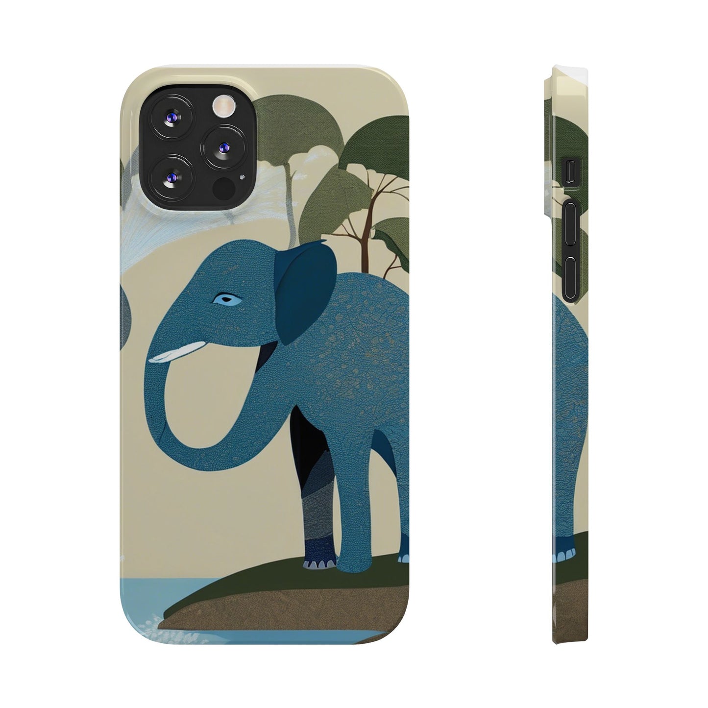 Playful Elephant Art Slim Phone Case | Artloom Gallery