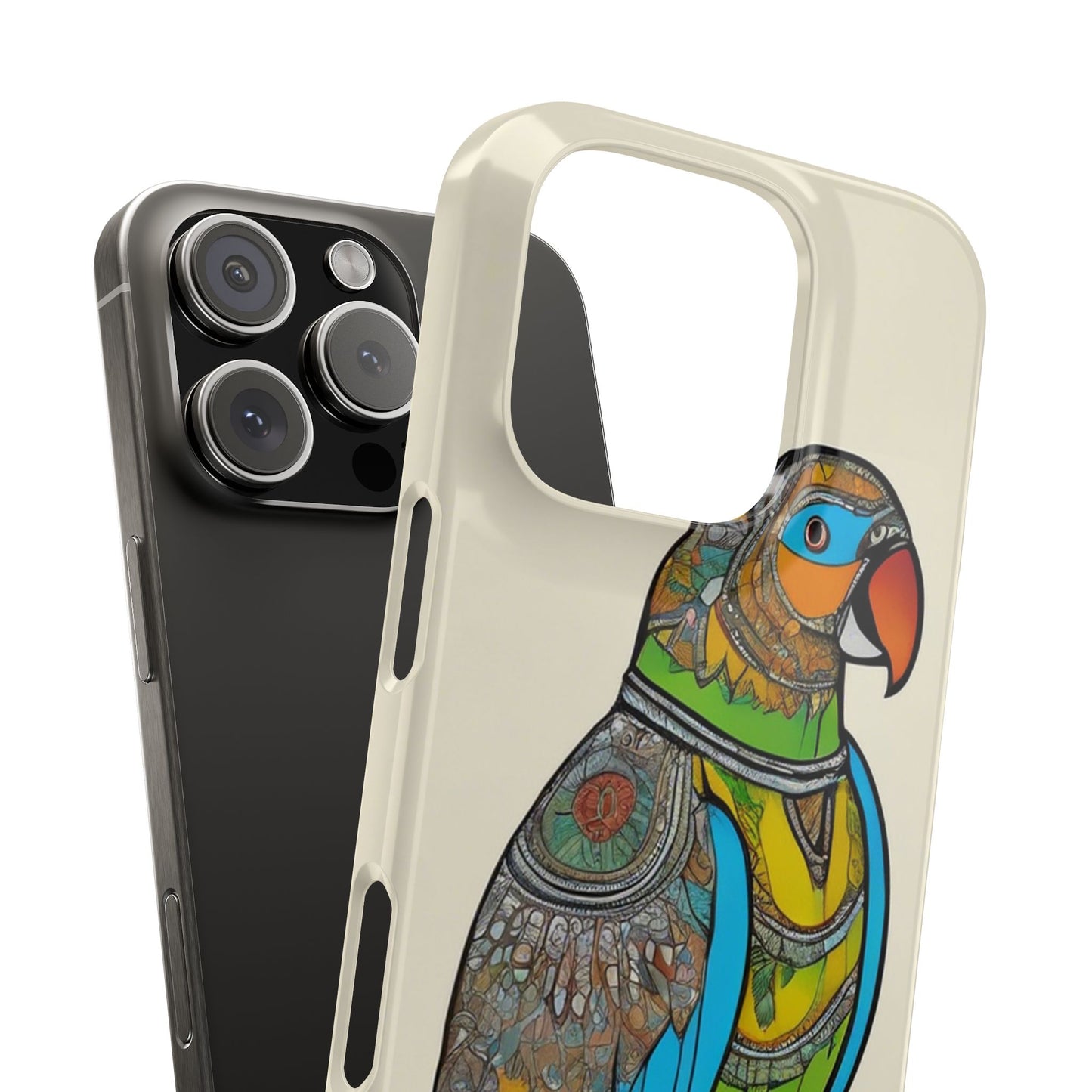 Artistic Parrot Mandala Art Slim Phone Case | Artloom Gallery