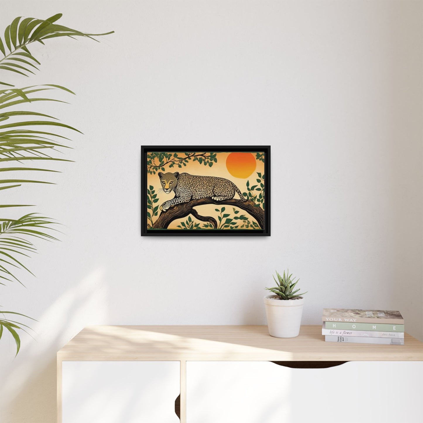 Cheetah in the Trees – Wooden Frame Canvas Print | Artloom Gallery