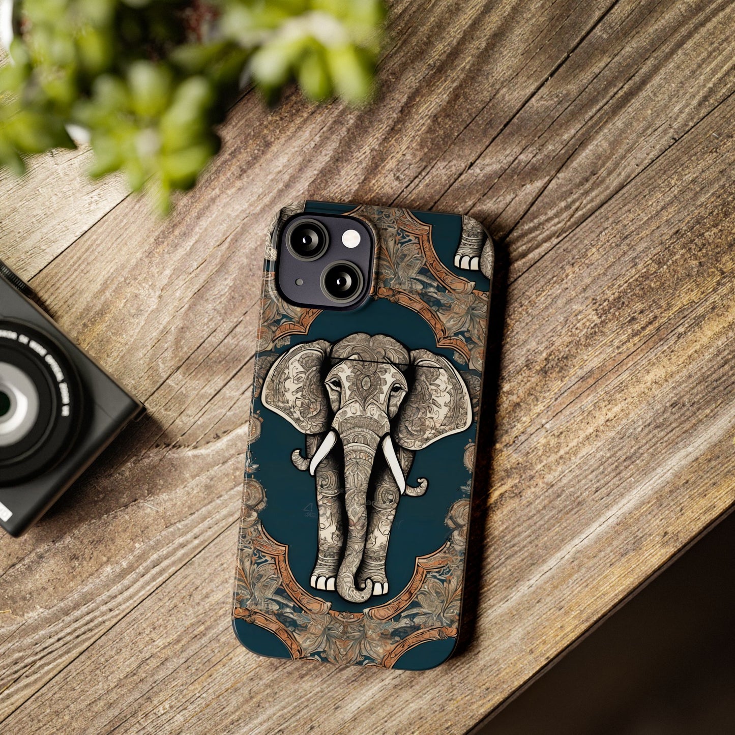 Majestic Elephant Mandala Pattern Art Slim Phone Case | Artloom Gallery