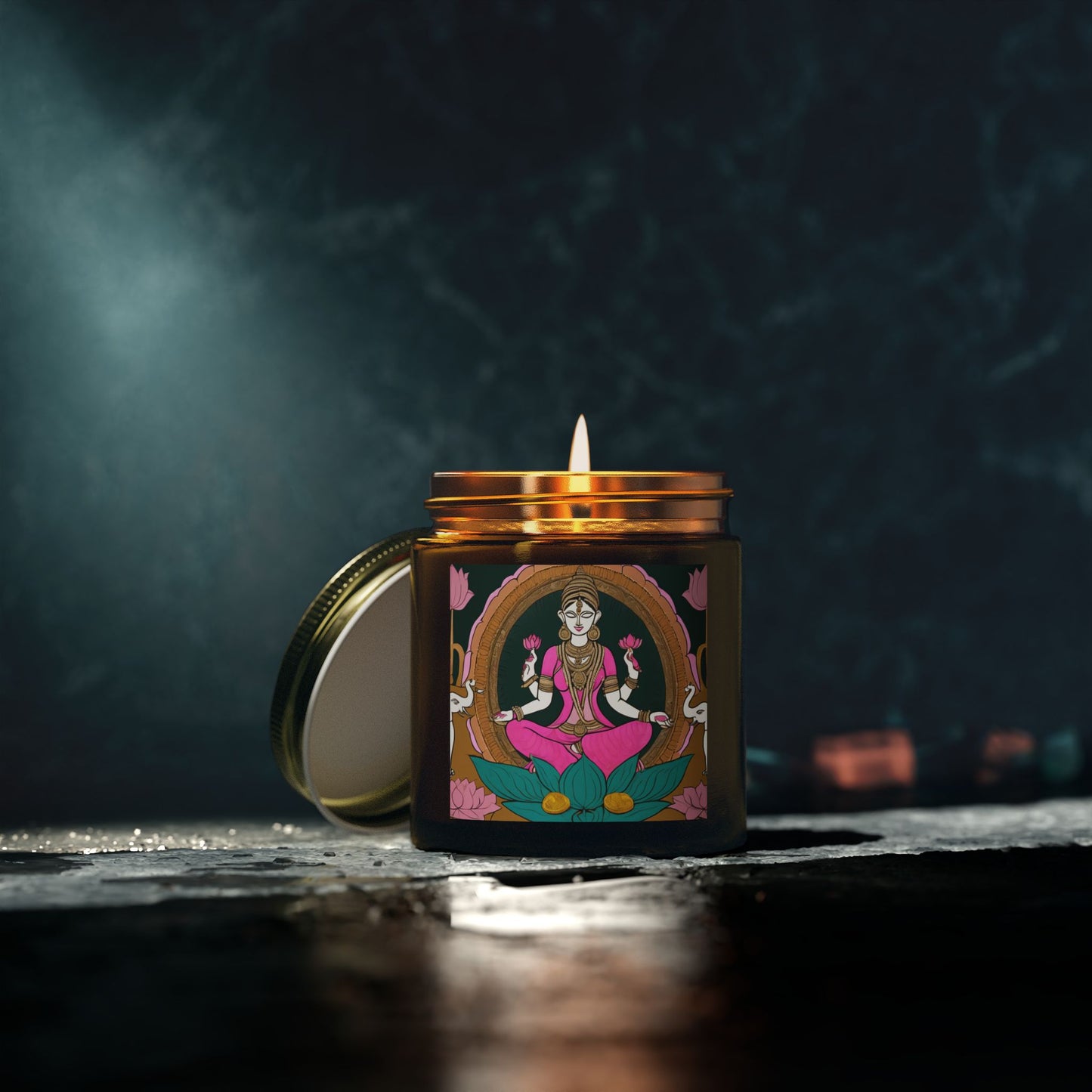Goddess Laxmi Scented Candle for Diwali  (4oz, 9oz) | Artloom Gallery