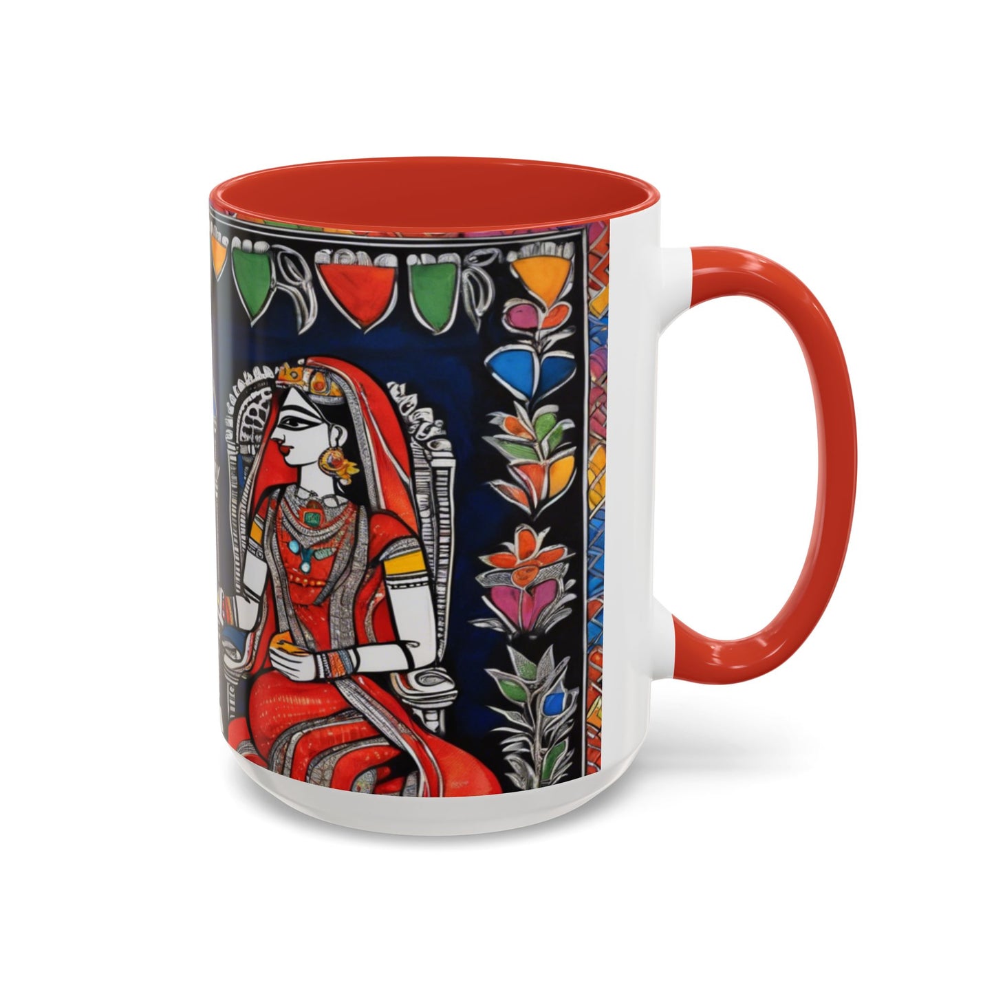 Artistic Madhubani Indian Art – Ceramic Coffee Mug (11oz/15oz) | Artloom Gallery