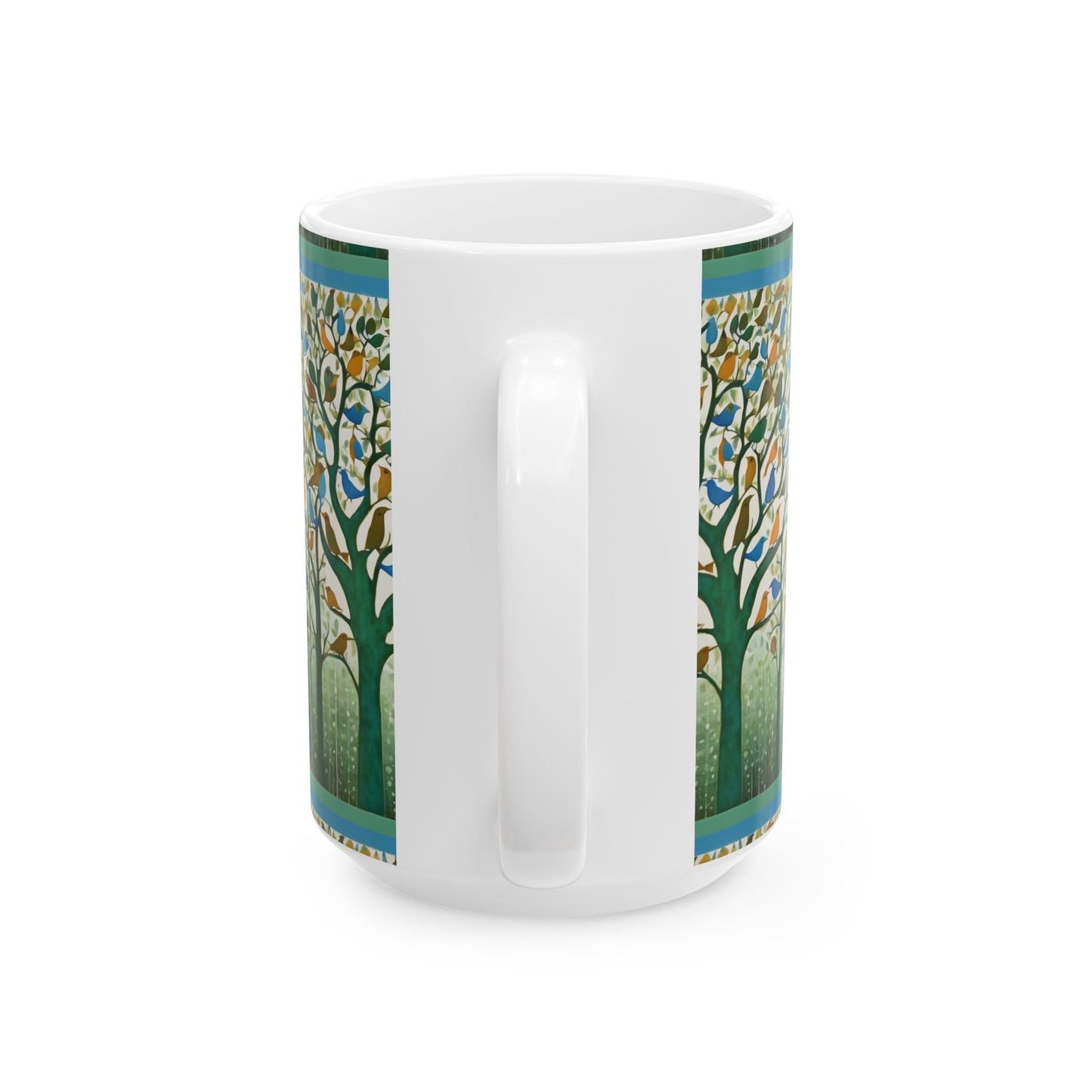 Gond Art – Birds Singing in the Rain | Ceramic Mug | Artloom Gallery