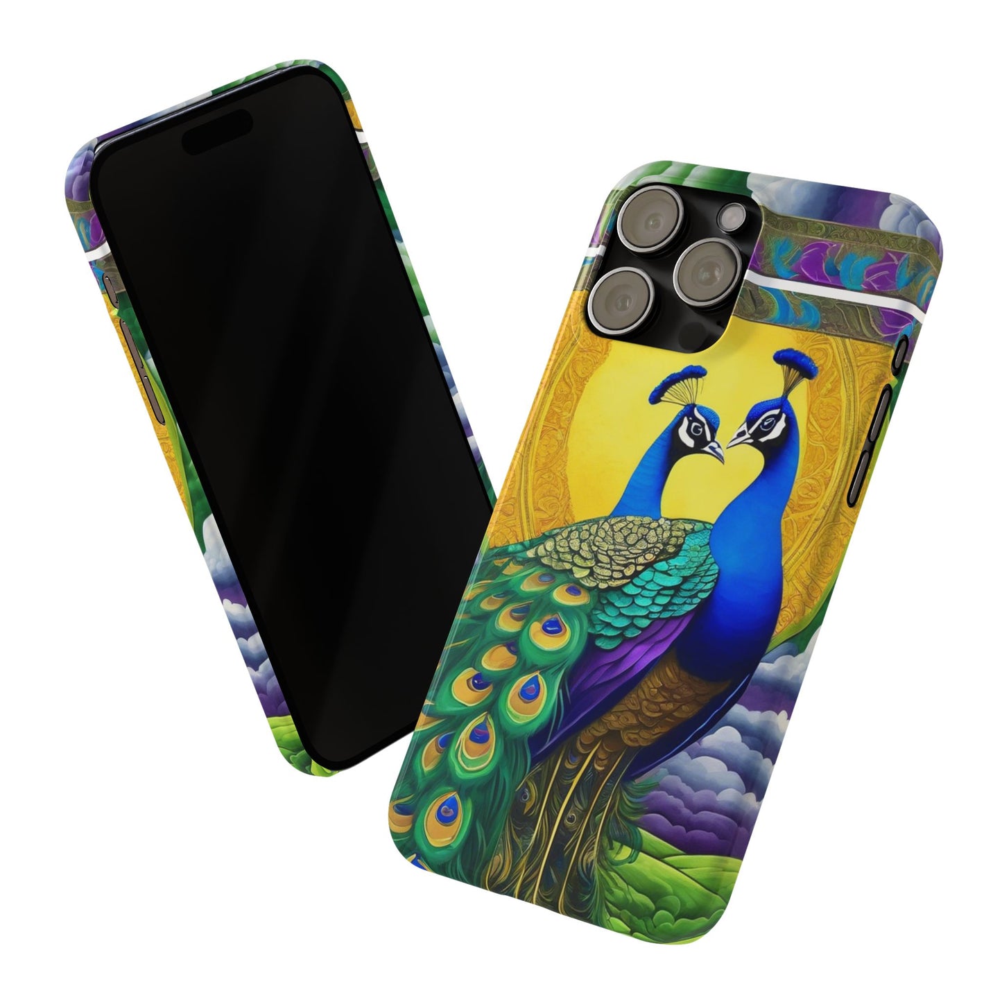 Beautiful Peacocks Slim Phone Case | Artloom Gallery