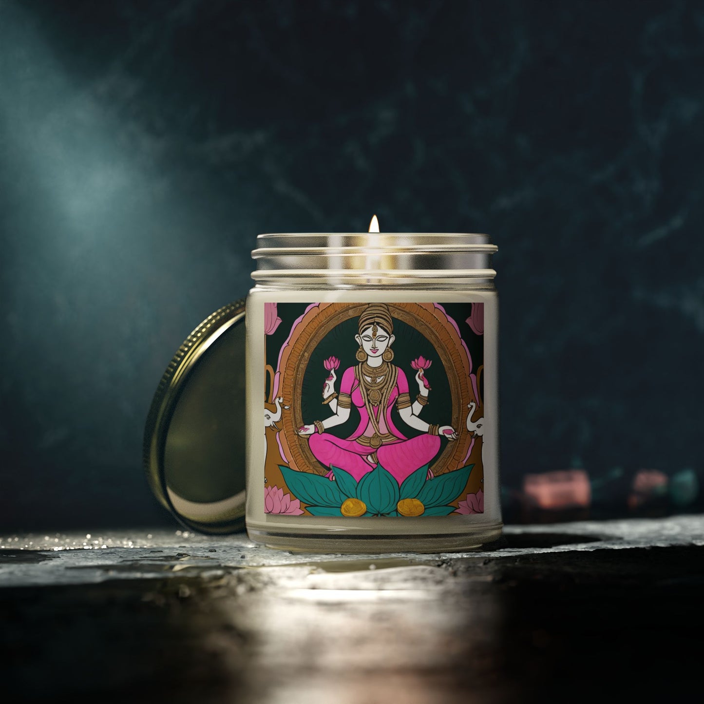 Goddess Laxmi Scented Candle for Diwali  (4oz, 9oz) | Artloom Gallery