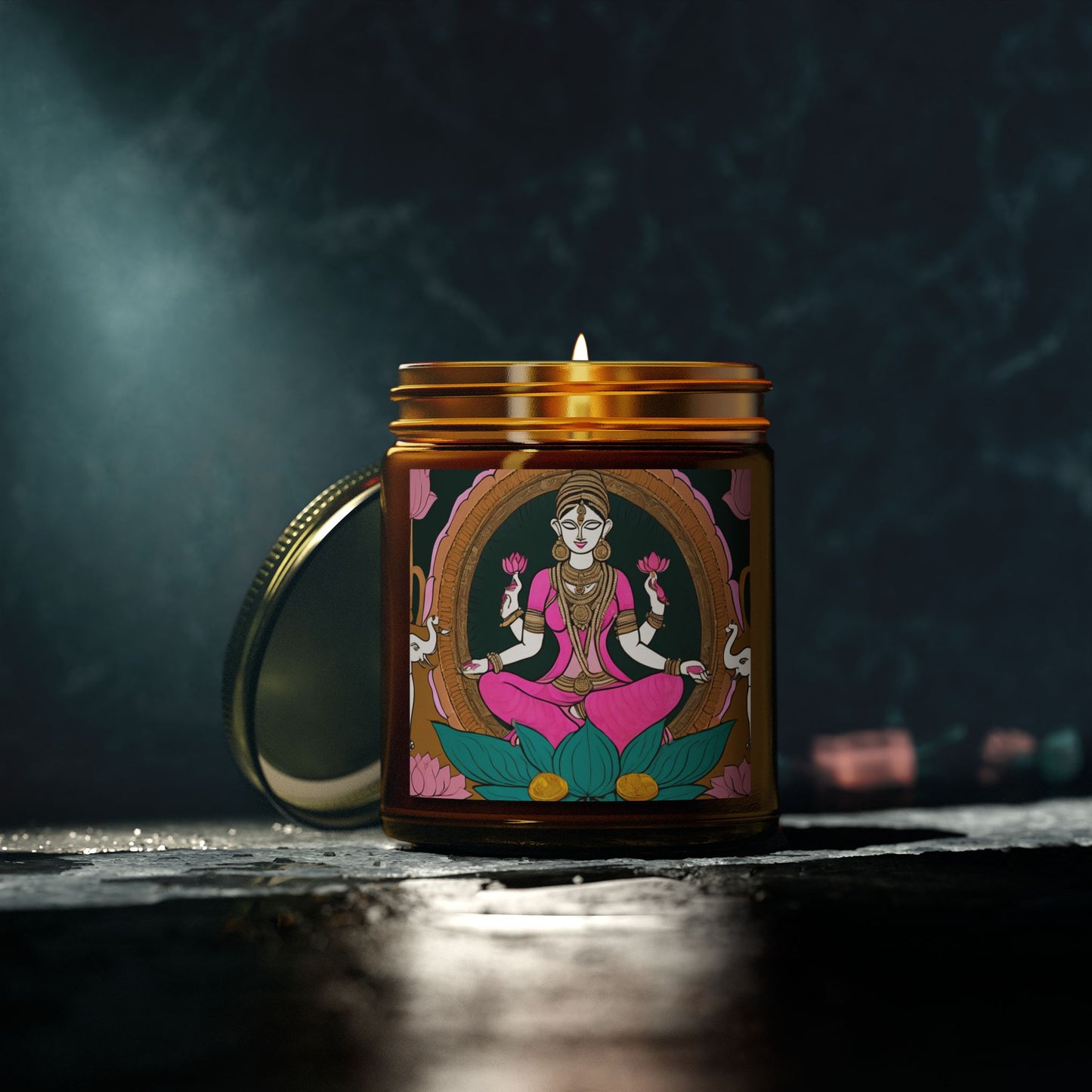 Goddess Laxmi Scented Candle for Diwali  (4oz, 9oz) | Artloom Gallery