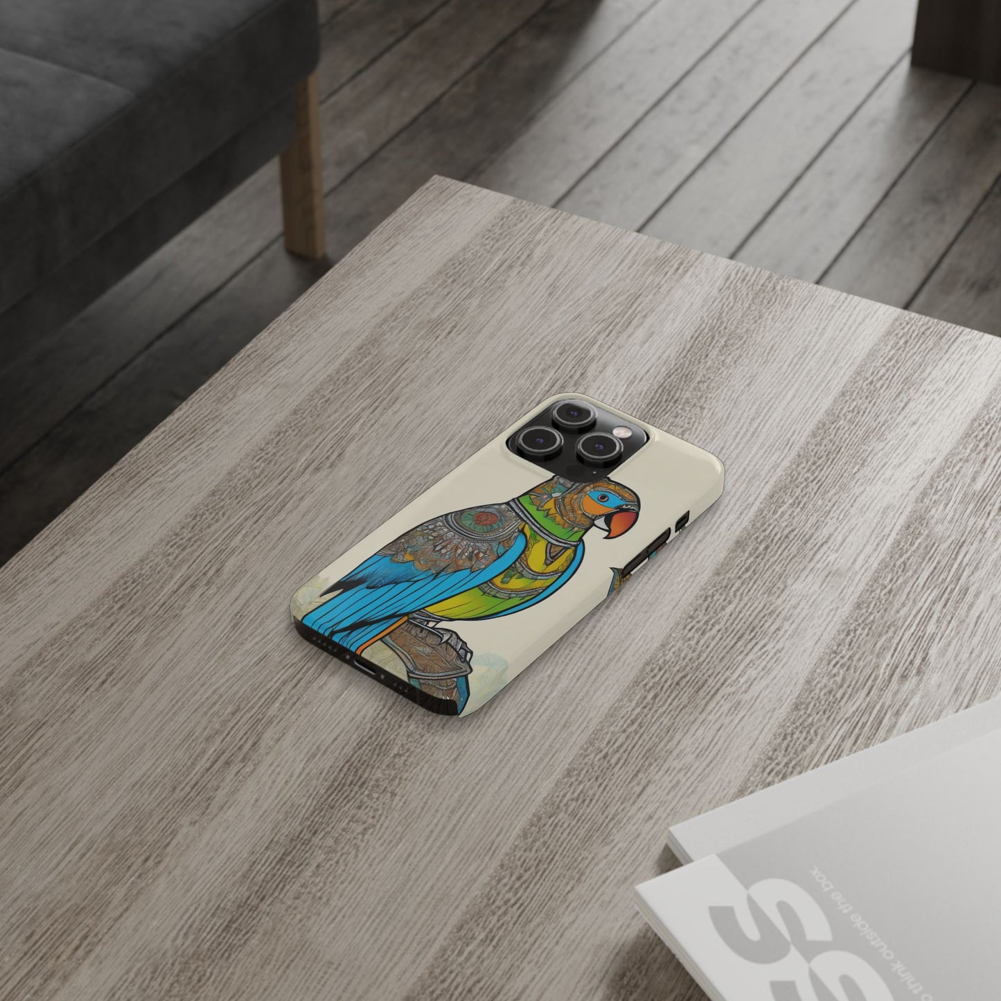 Artistic Parrot Mandala Art Slim Phone Case | Artloom Gallery