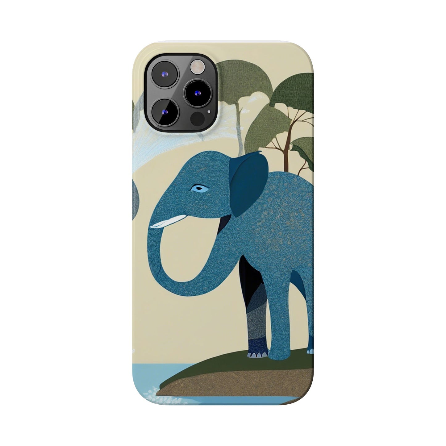 Playful Elephant Art Slim Phone Case | Artloom Gallery
