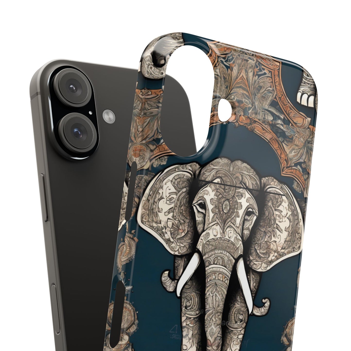 Majestic Elephant Mandala Pattern Art Slim Phone Case | Artloom Gallery